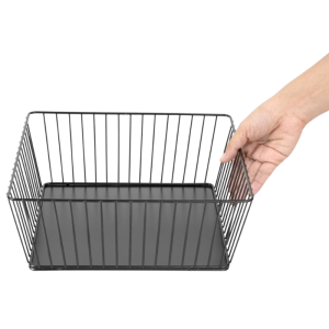 Cesta de Apresentação Quadrada Metálica Preta - 280x280x100 mm