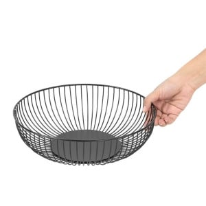 Cesta de Apresentação Redonda Metálica Preta Ø 285 mm - Olympia