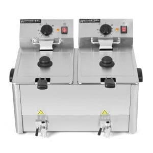 Fritadeira Profissional 2 x 8 L com Drenagem - Dynasteel