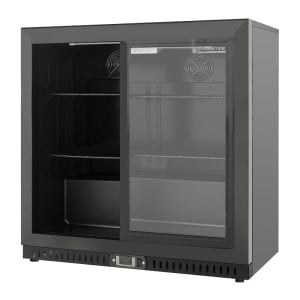 Refrigerated Back Bar 2 Glass Doors - Black Interior Dynasteel
