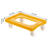 Socle Amarelo 4 Rodas Giratórias Chapa Aço