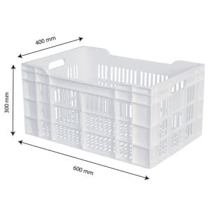 Caisse 600 X 400 Ajouree 60L Blanc - Gilac