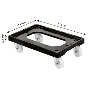 Socle Rodízio 4 Rodas Giratórias - Chapa Aço - Preto