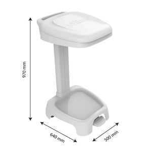 Support for Trash Bag with White Lid - 120 L - Gilac