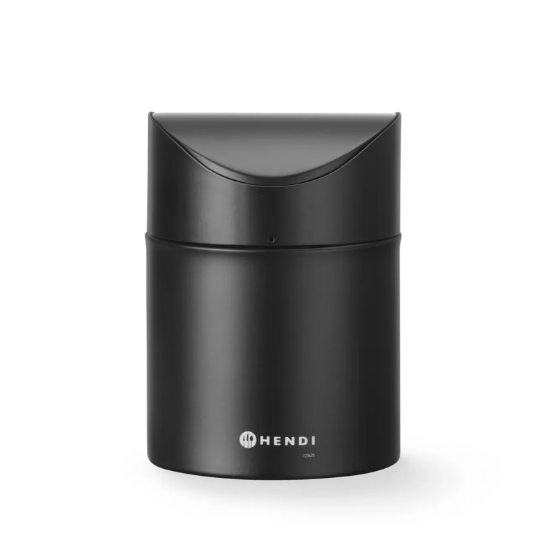 Lixeira de Mesa com Tampa Basculante - Preto - HENDI