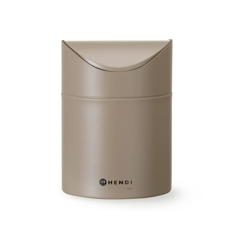 Lixeira de Mesa com Tampa Basculante - Bege - HENDI