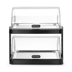 Vitrine Buffet com Tampa Deslizante UNIQ - 2 Bandejas - Preto - HENDI