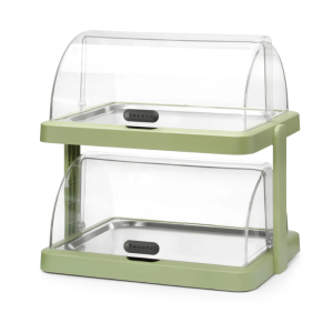 Vitrine Buffet com Tampa Deslizante UNIQ - 2 Prateleiras - Verde - HENDI