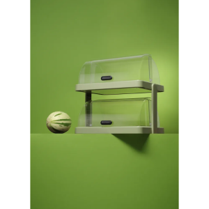 Vitrine Buffet com Tampa Deslizante UNIQ - 2 Prateleiras - Verde - HENDI