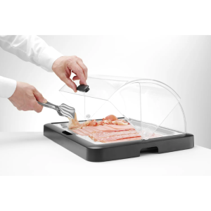 Vitrine Buffet com Tampa Deslizante UNIQ - Preto - HENDI