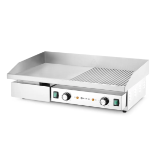 Grill Plate Grooved/Smooth - 717 x 383 mm - HENDI