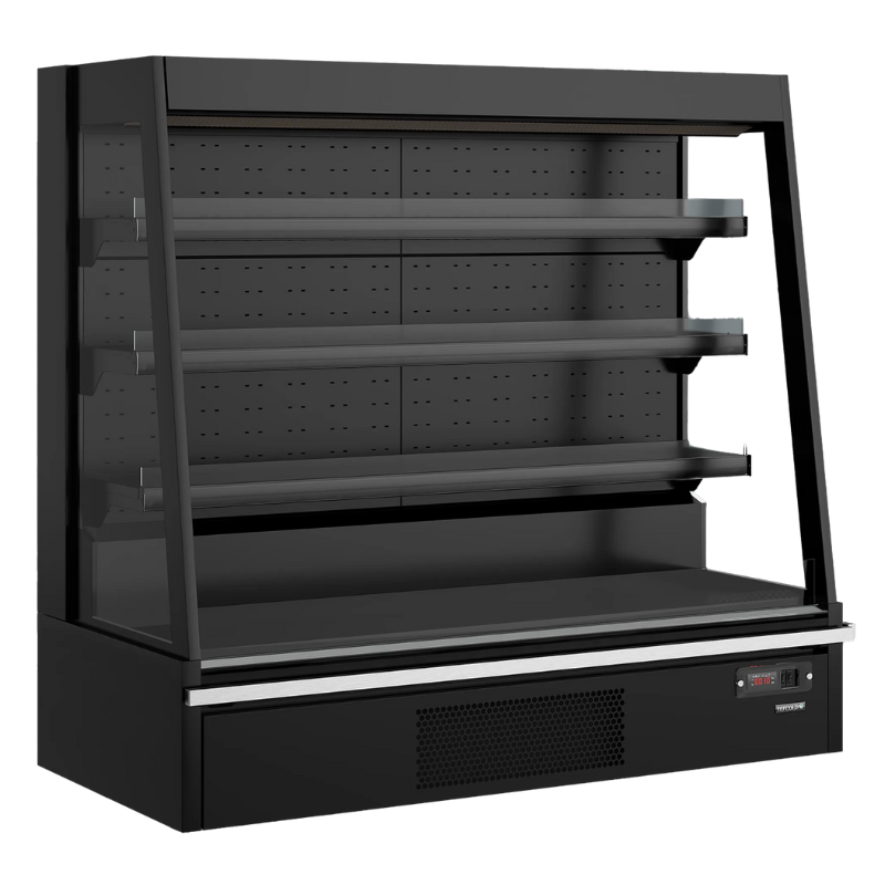 Vitrine Refrigerada Baixa Supermercado Aberta - Preto - 360 L