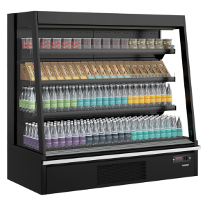 Vitrine Refrigerada Baixa Supermercado Aberta - Preto - 360 L