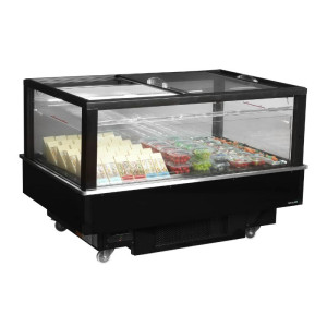 Refrigerador Congelador Tampa de Vidro Preto - 320 L - TEFCOLD