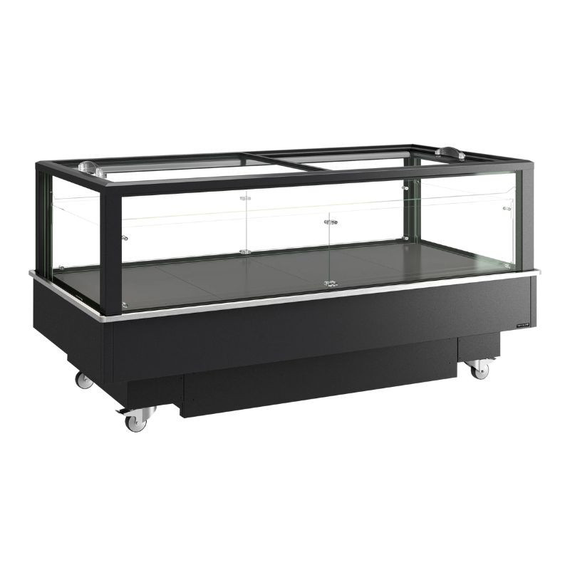 Refrigerador Congelador Tampa de Vidro Preto - 427 L - TEFCOLD