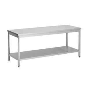 Stainless Steel Table with Shelf - L 2000 x D 600 mm - CombiSteel