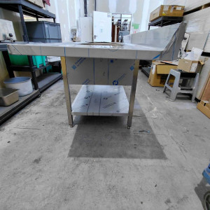 Plonge 2 Bacs com Passagem Lava-Louças e Escorredor à Direita - 2000 x 700 mm