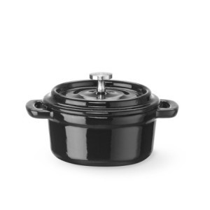Cocotte em Ferro Fundido Esmaltado Redonda Preta - 0,27 L - HENDI