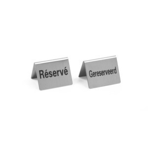 Cavalete de mesa "Reservado" 50 x 35 mm - Lote de 4 - HENDI