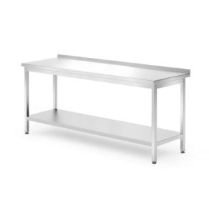 Mesa de Trabalho de Parede Profi Line com Prateleira - P 700 x L 1800 mm - HENDI