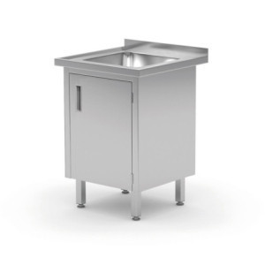 Sink Table with Welded Cabinet - L 600 x D 600 mm - HENDI