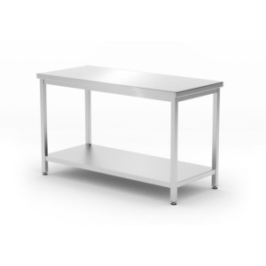 Mesa de Trabalho Central Kitchen Line com Prateleira - P 600 x L 1200 mm - HENDI