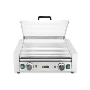 Grill Roulant pour Saucisses avec Couvercle - 2 Zones - HENDI