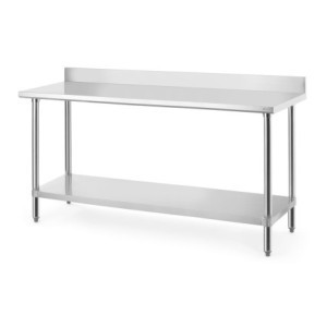 Table de Travail avec Dosseret et Étagère - L 1800 mm - HENDI