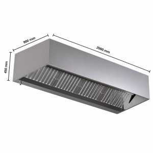 Exaustor cúbico LED 2000mm sem motor Dynasteel - Profissional Premium