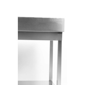 Mesa Inox 1600x700 mm Borda e Prateleira Inferior