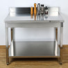 Mesa Inox 1600x700 mm Borda e Prateleira Inferior