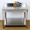 Mesa Inox Dynasteel com Espaldar e Prateleira - Robusta e funcional