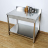 Mesa Inox 1600x700 mm Borda e Prateleira Inferior