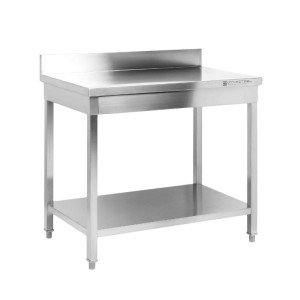 Mesa Inox 1600x700 mm Borda e Prateleira Inferior