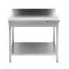 Stainless Steel Table 1600x600 mm with Backsplash and Lower Shelf