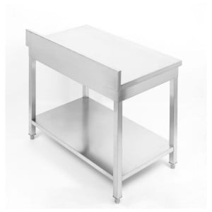 Stainless Steel Table 1600x600 mm with Backsplash and Lower Shelf