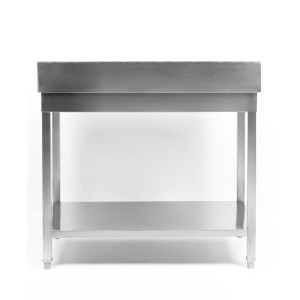 Mesa Inox 1600x600 mm Borda e Prateleira Inferior