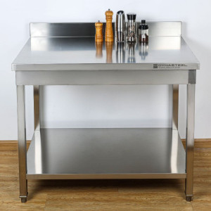 Mesa Inox 1600x600 mm Borda e Prateleira Inferior