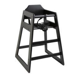 Chaise Haute en Bois Noire Reconditionnée | Fourniresto