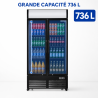 Vitrine de Bebidas 736 L 2 Portas de Vidro 2-8 °C R290
