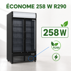 Vitrine de Bebidas 736 L 2 Portas de Vidro 2-8 °C R290