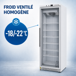 Armadura Congelamento 400 L Vidrada Frio Ventilado -18/-22°C