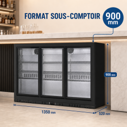Arrière-Bar Refrigerado 320 L 3 Portas de Vidro Deslizantes