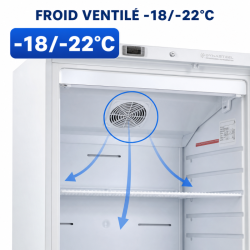 Armoire de Congélation 510 L Ventilada -18/-22°C Branca