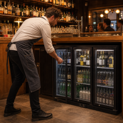 Bar Traseiro Refrigerado 328 L 3 Portas de Vidro Preto