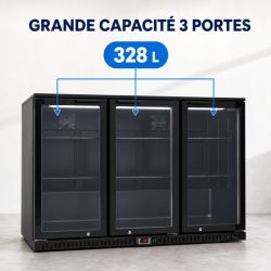 Bar Traseiro Refrigerado 328 L 3 Portas de Vidro Preto