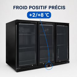 Bar Traseiro Refrigerado 328 L 3 Portas de Vidro Preto