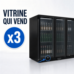 Bar Traseiro Refrigerado 328 L 3 Portas de Vidro Preto