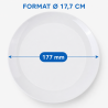Prato Redondo Melamina Ø 17,7 cm Branco - Lote de 10