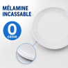 Round Melamine Plate Ø 17.7 cm White - Set of 10